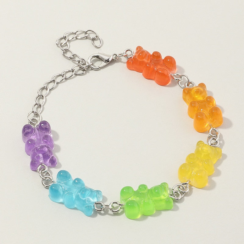 Rainbow Gummy Bear Candy Bracelet