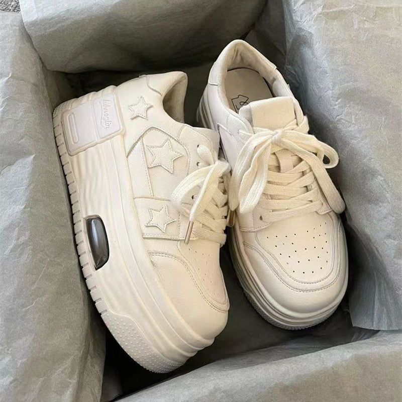 K-Pop Star Platform Sneakers - White