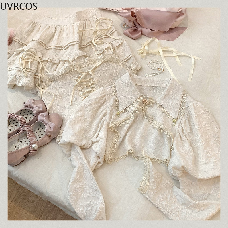 Soft Pink Sweet Lolita Skirt Set