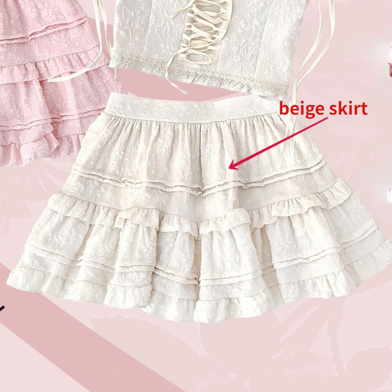 Soft Pink Sweet Lolita Skirt Set