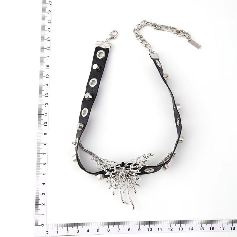 Webcore Y2K Dark Grunge Butterfly Choker