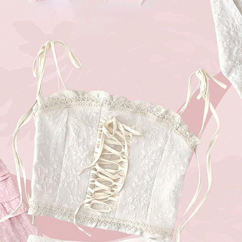 Soft Pink Sweet Lolita Skirt Set
