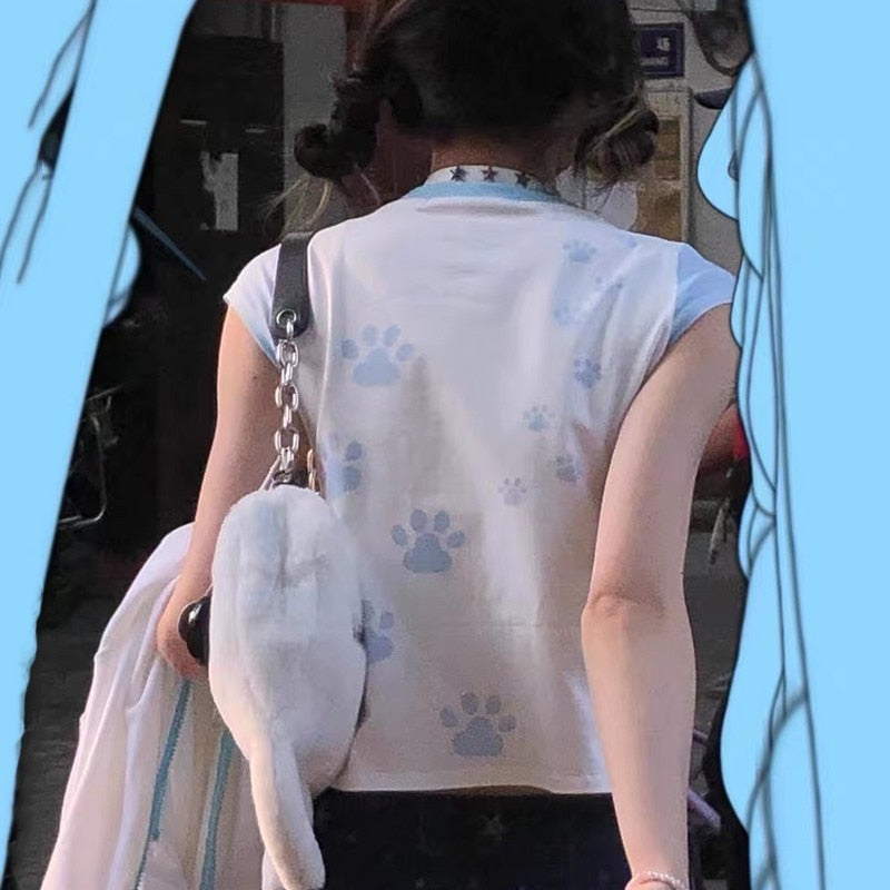 Cute Cats Aesthetic Crop Tee