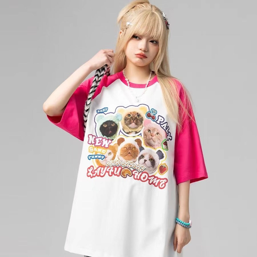 Cute Meme Cats Oversize T-Shirt