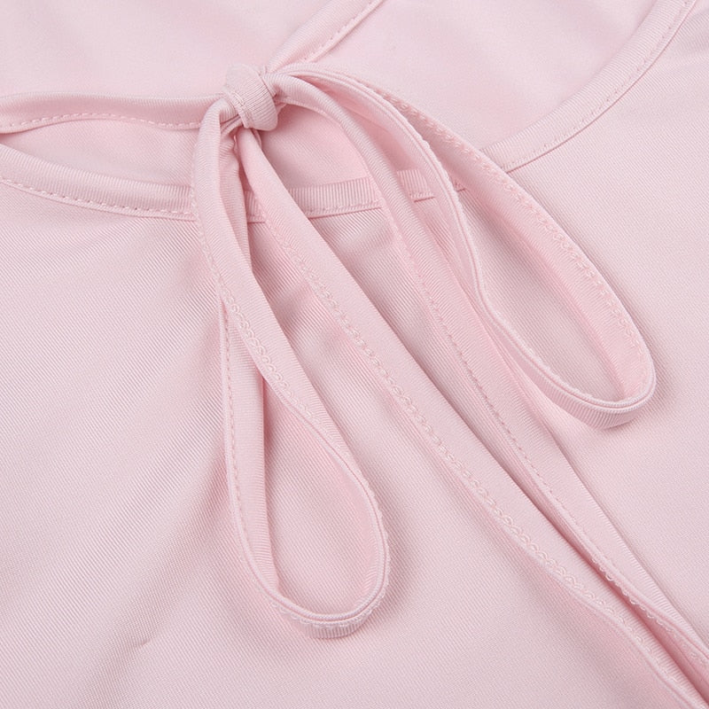 Sweet Girl Lace-up Long Sleeve Top