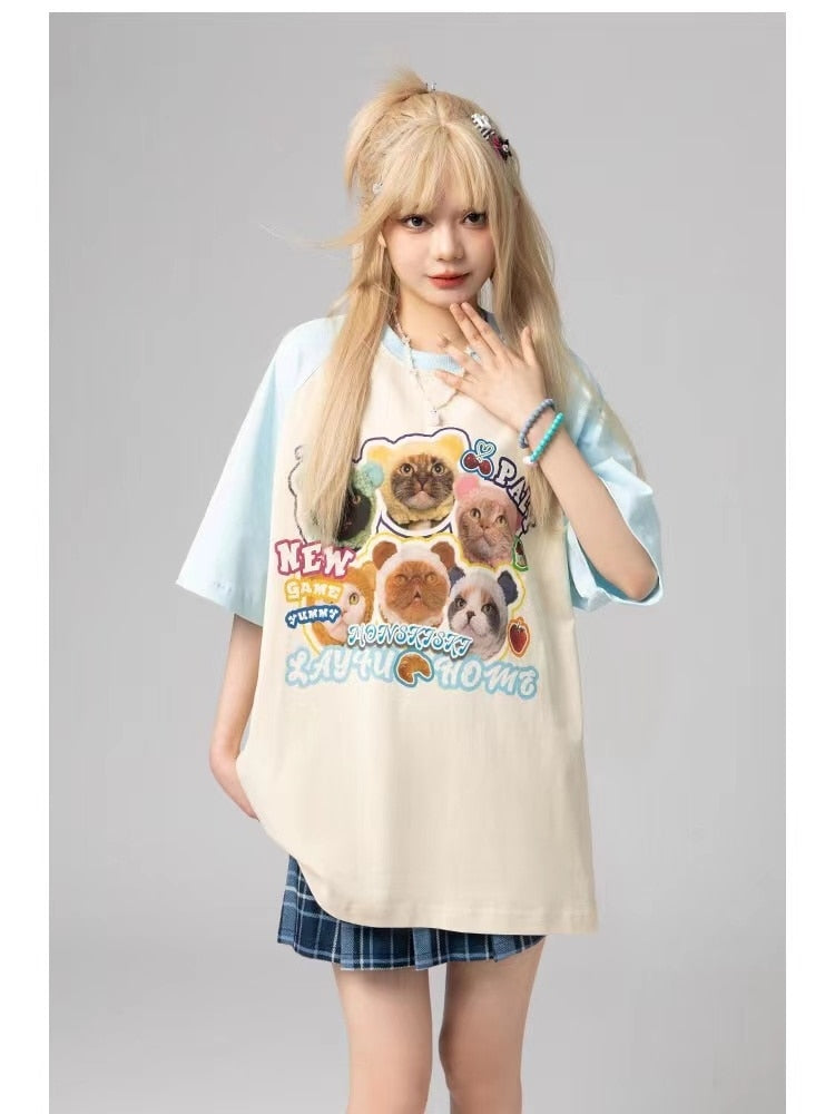 Cute Meme Cats Oversize T-Shirt