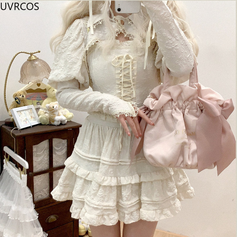 Soft Pink Sweet Lolita Skirt Set