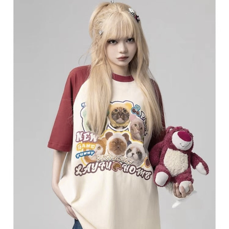 Cute Meme Cats Oversize T-Shirt