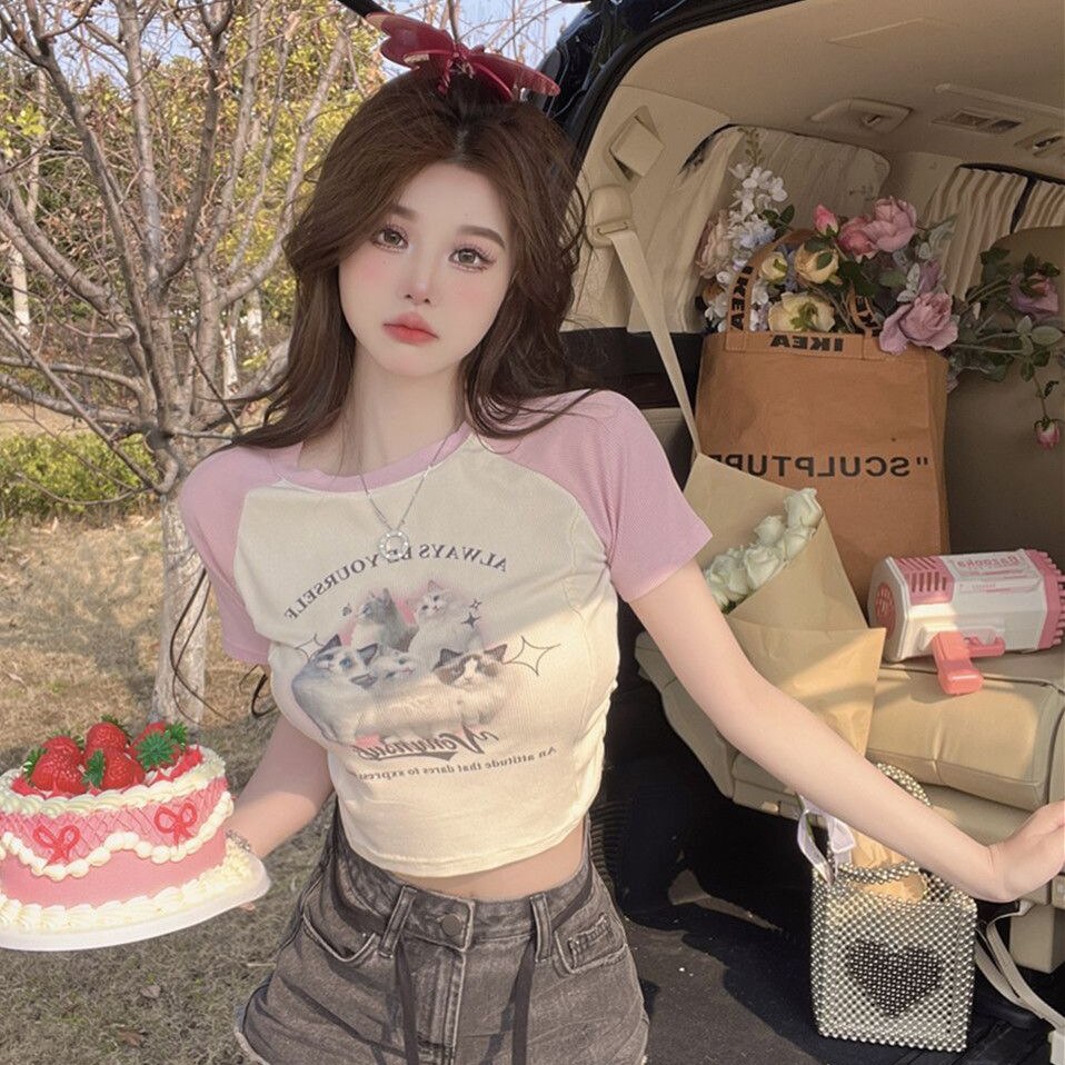 Cute Cat Baseball T-Shirt