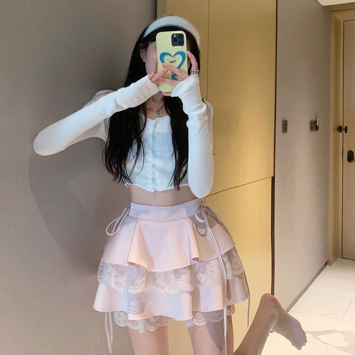Dollette Ruffle Double Layer Mini Skirt Pink