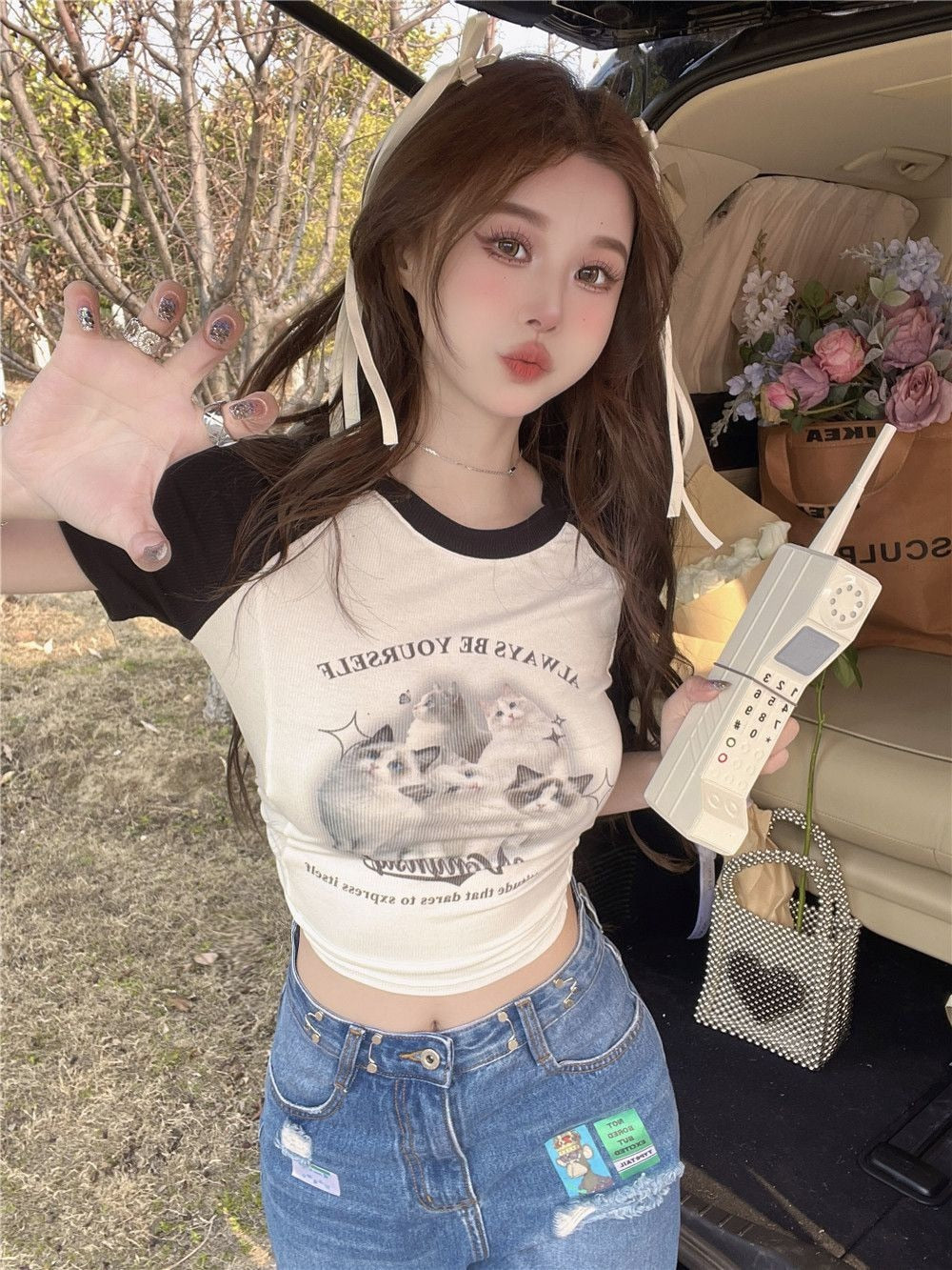 Cute Cat Baseball T-Shirt