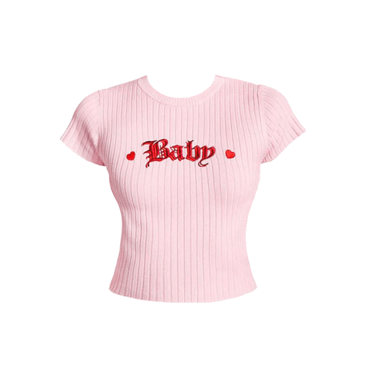 Baby Embroidery Crop Top