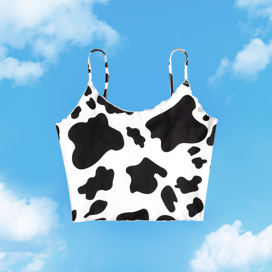 Y2K eGirl Cow Print Top