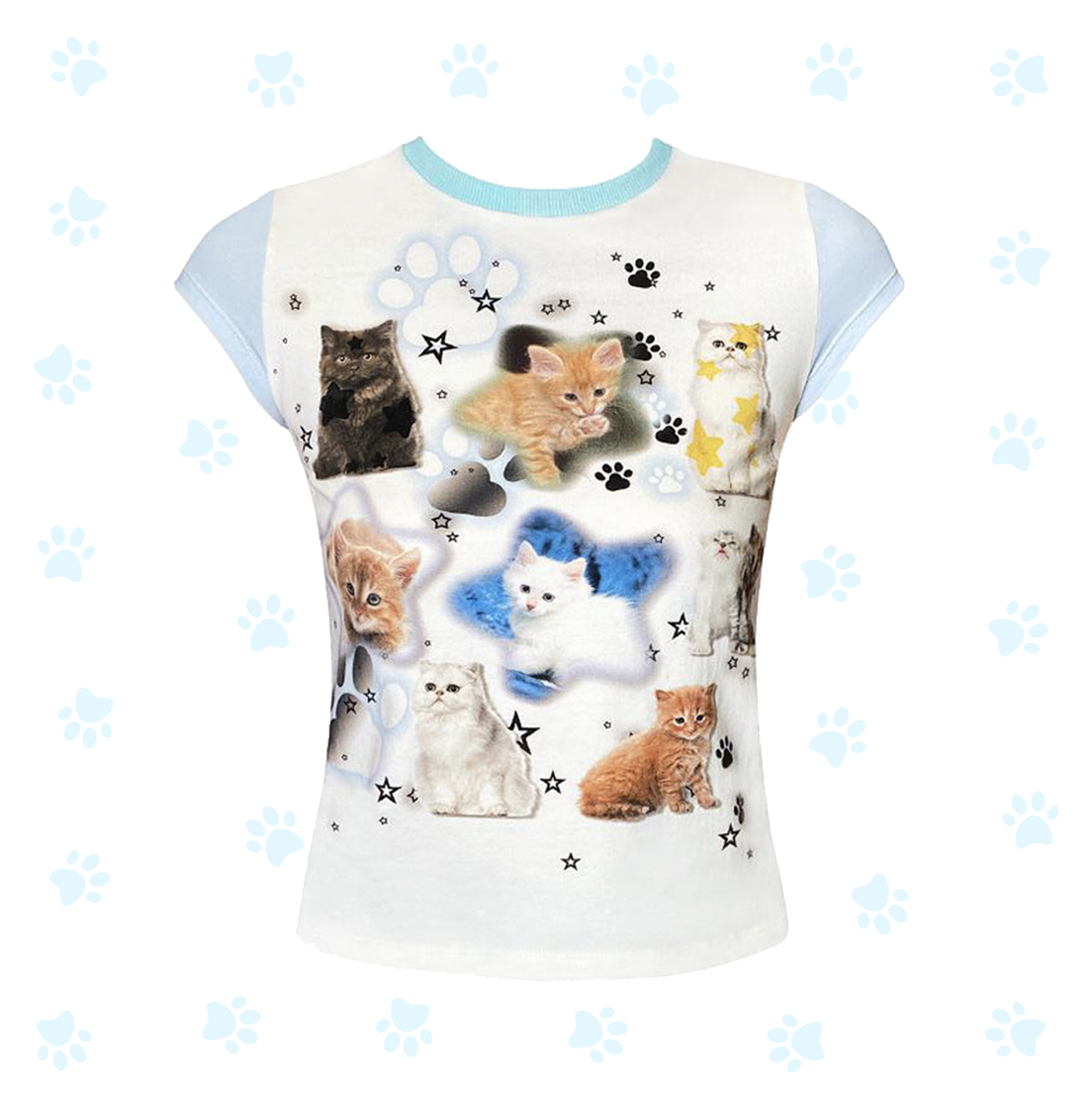 Cute Cats Aesthetic Crop Tee
