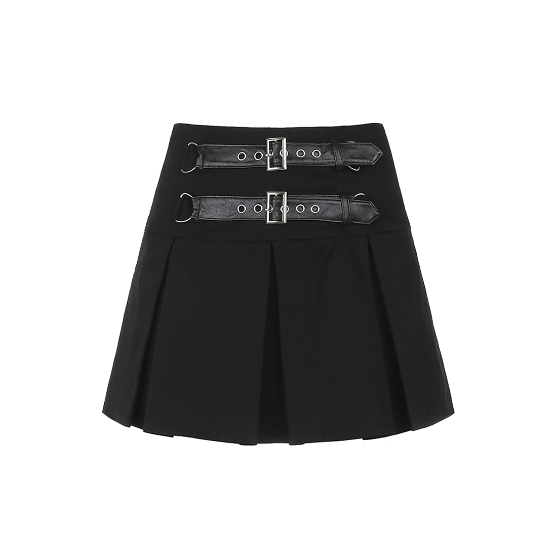 Dark Grunge Pleated Mini Skirt 2 Straps