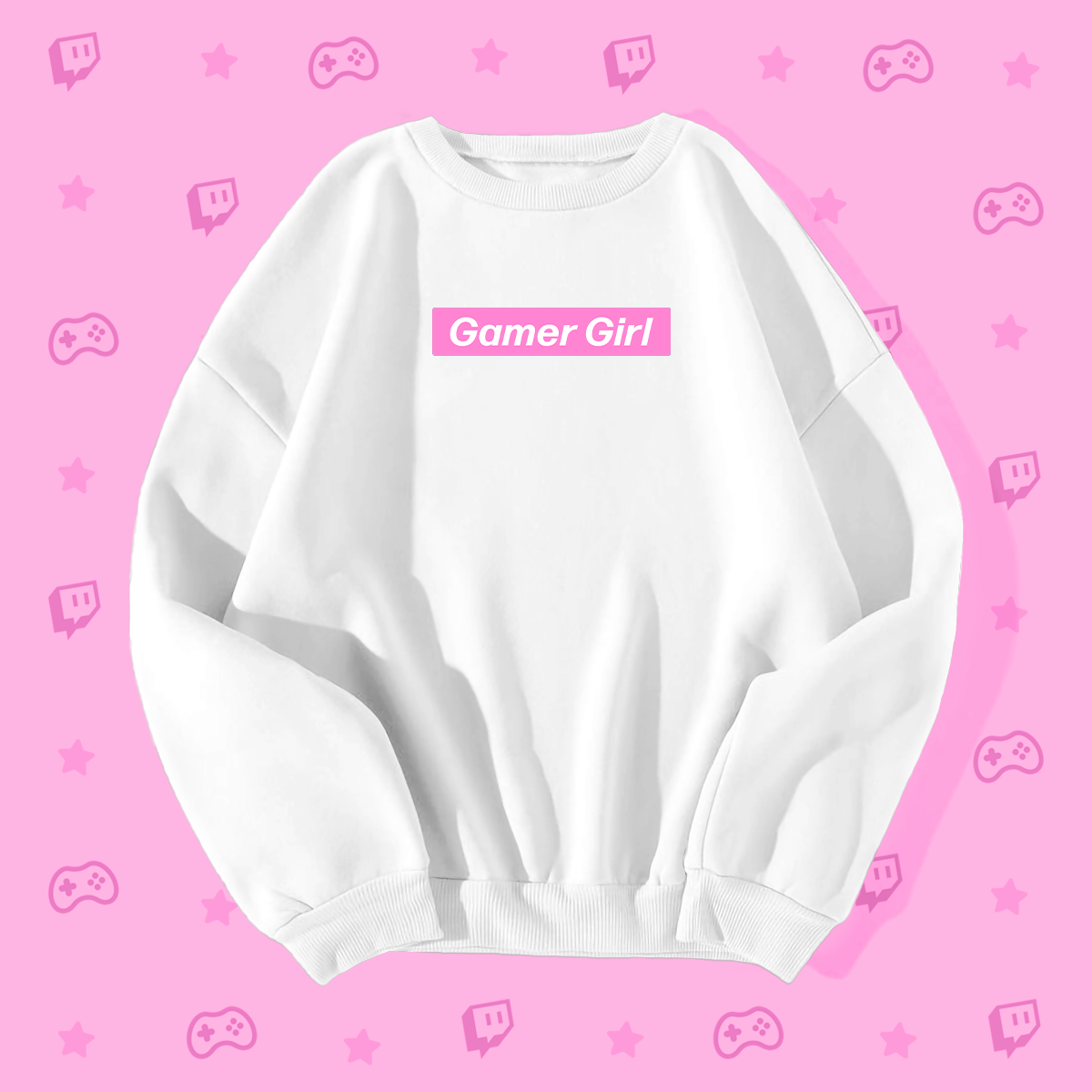 Gamer Girl Pink Box Logo Sweatshirt Aesthetics Boutique