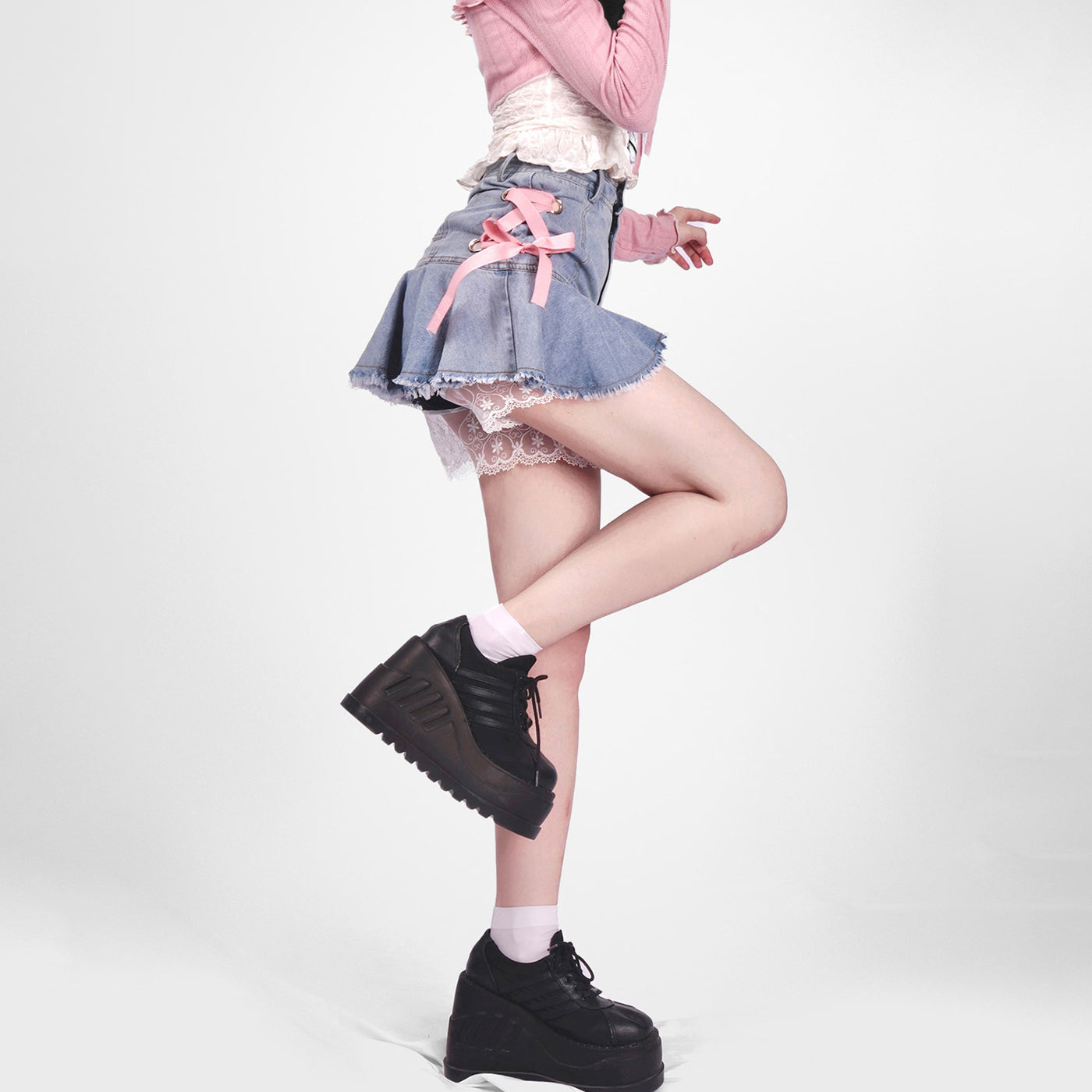 Coquette Doll Korean Denim Skirt