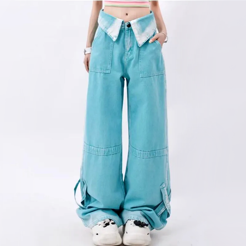 Kpop Baggy Jeans Blue