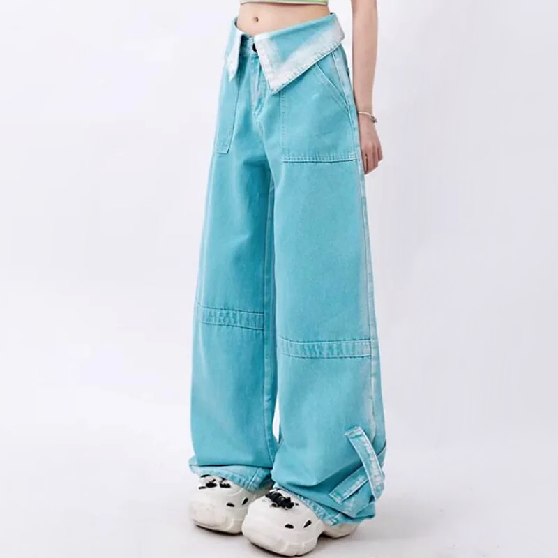 Kpop Baggy Jeans Blue