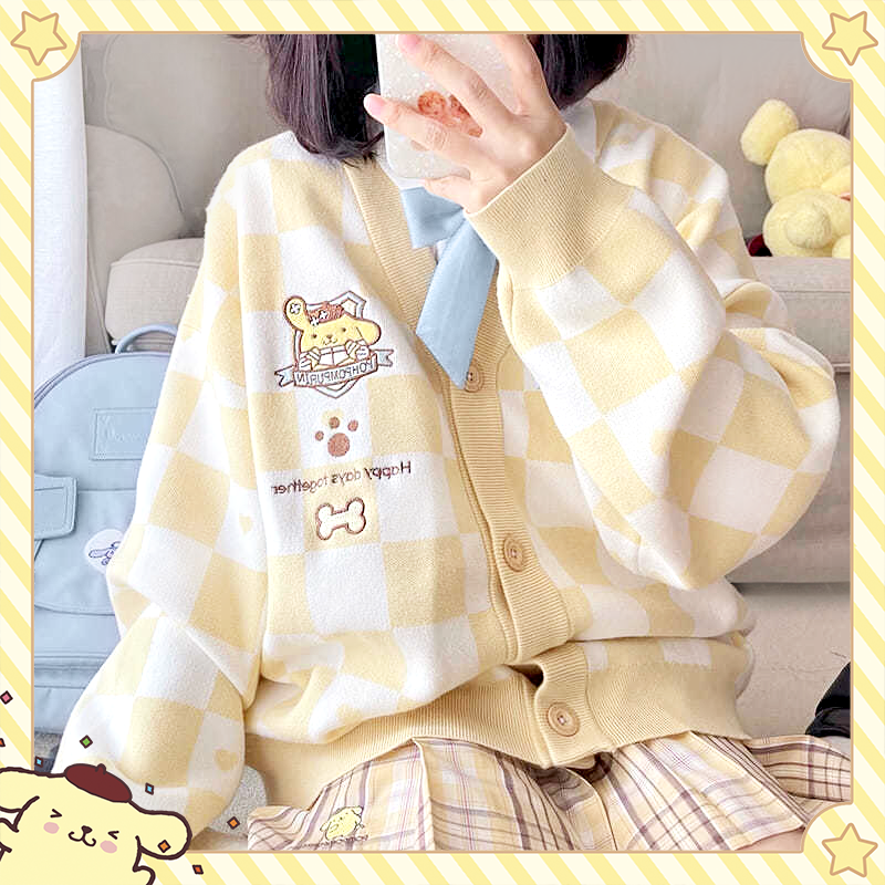 Sanrio Clothes - Pompompurin Sweater Cardigan - Kawaii