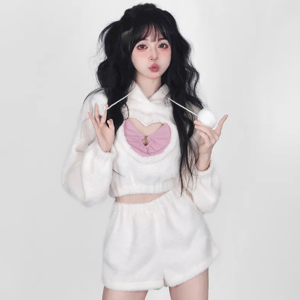 White Winter Sweet Girl Two Piece Set