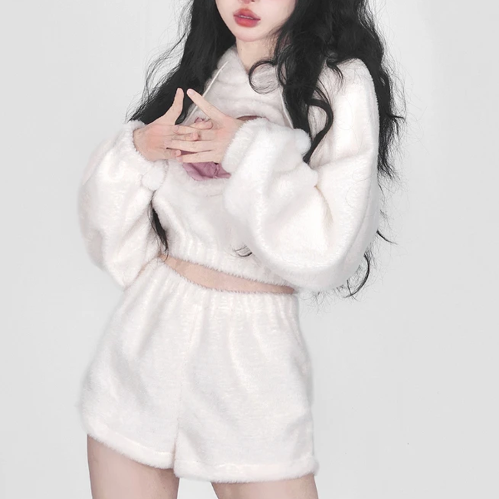 White Winter Sweet Girl Two Piece Set