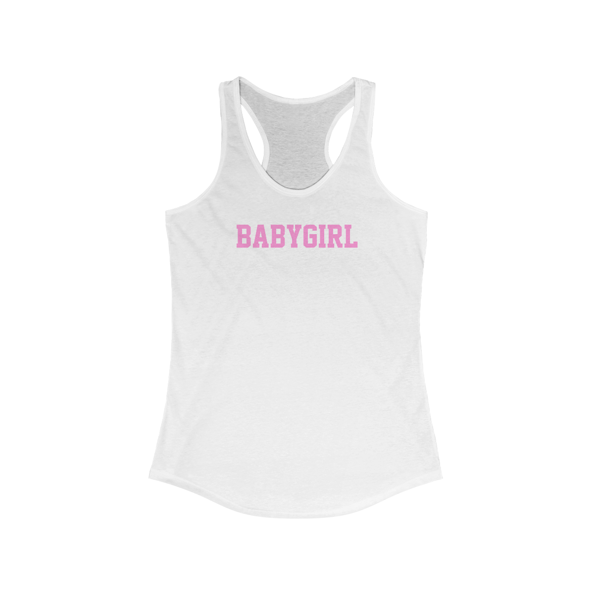 College Babygirl White Pink Tank Top