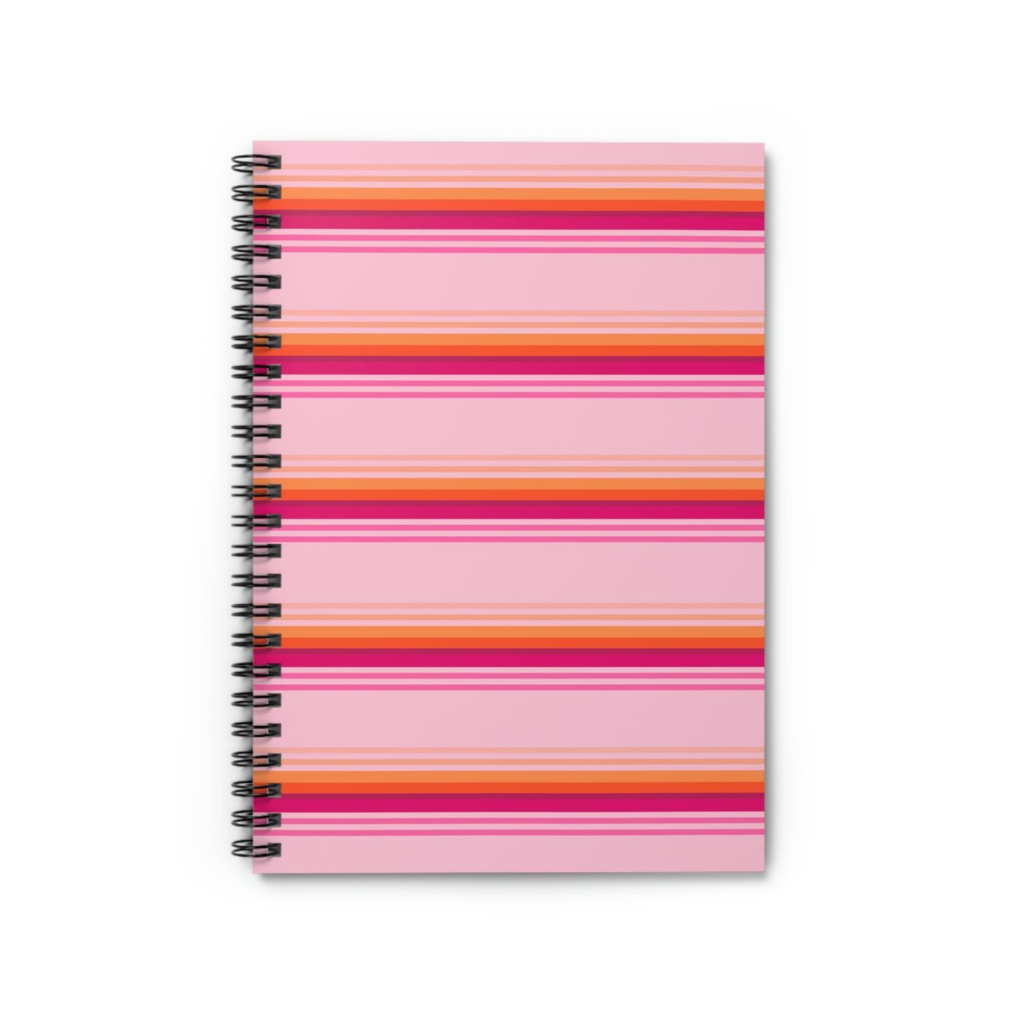 Enid Sinclair Pink Orange Stripes Spiral Notebook