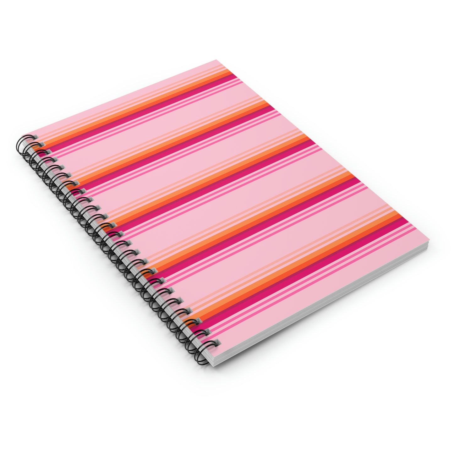 Enid Sinclair Pink Orange Stripes Spiral Notebook