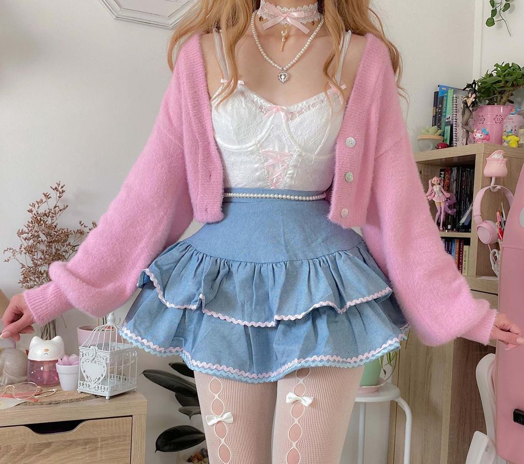 Dollette Kawaii Denim Mini Skirt