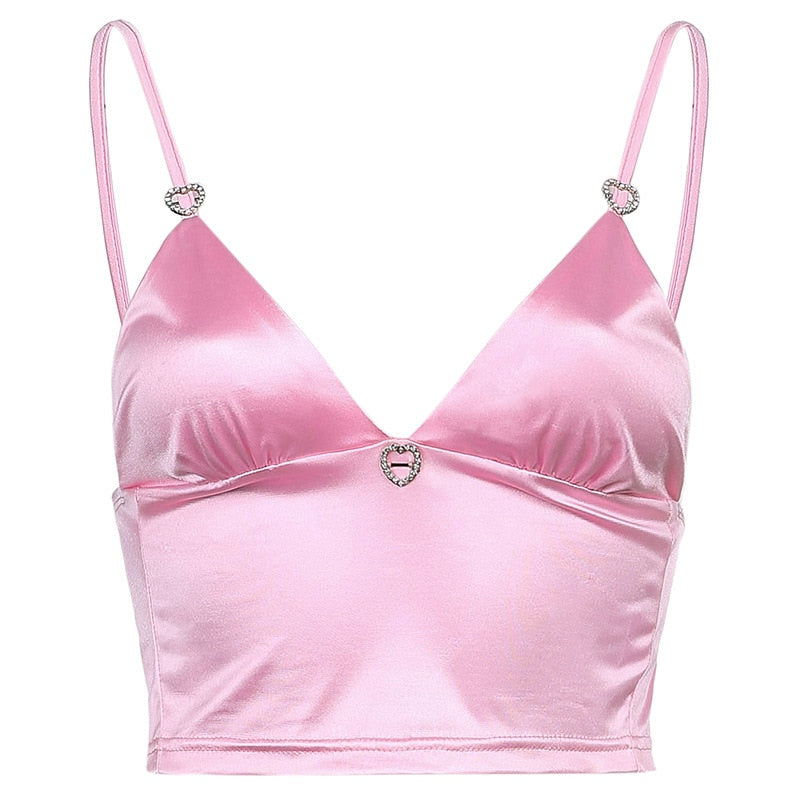 Barbiecore Satin Effect Top Soft Pink