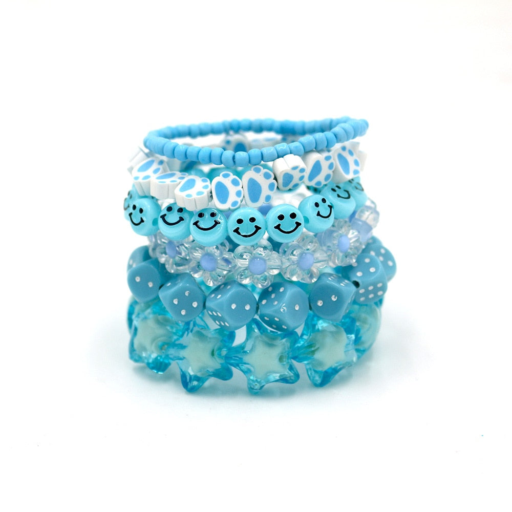 Kidcore Aesthetic Emo Pastel Goth 6 Bracelets