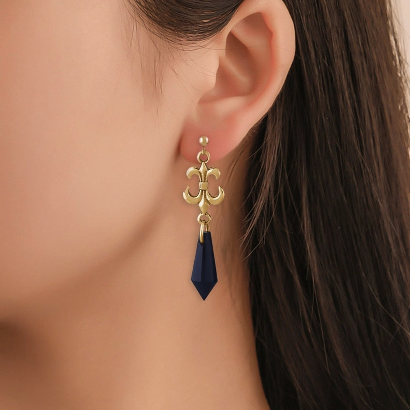 Sailor Moon Black Lady Black Crystal Earrings