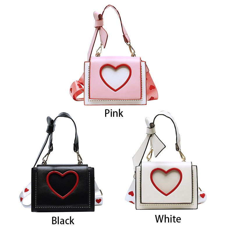 Y2K Heart Hollow Out Crossbody Bag