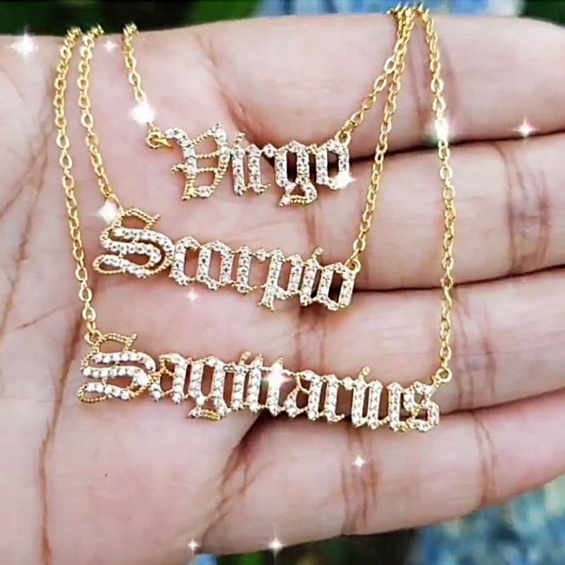 Y2K Gothic Zodiac Necklace