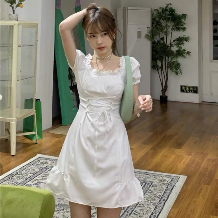 Soft Girl Aesthetic Mini Dress A-line White