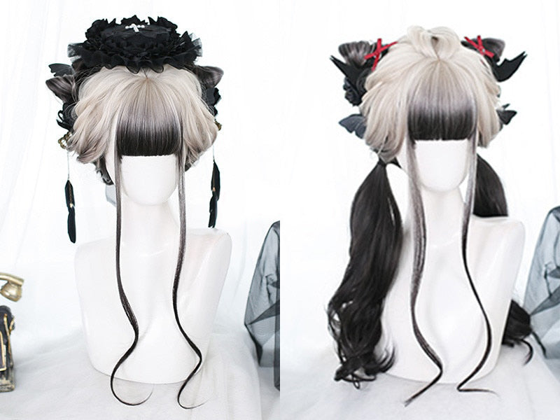 Ombre Cosplay Wig Long Wavy with Bangs