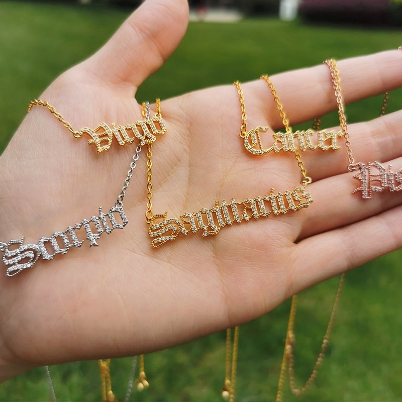 Y2K Gothic Zodiac Necklace
