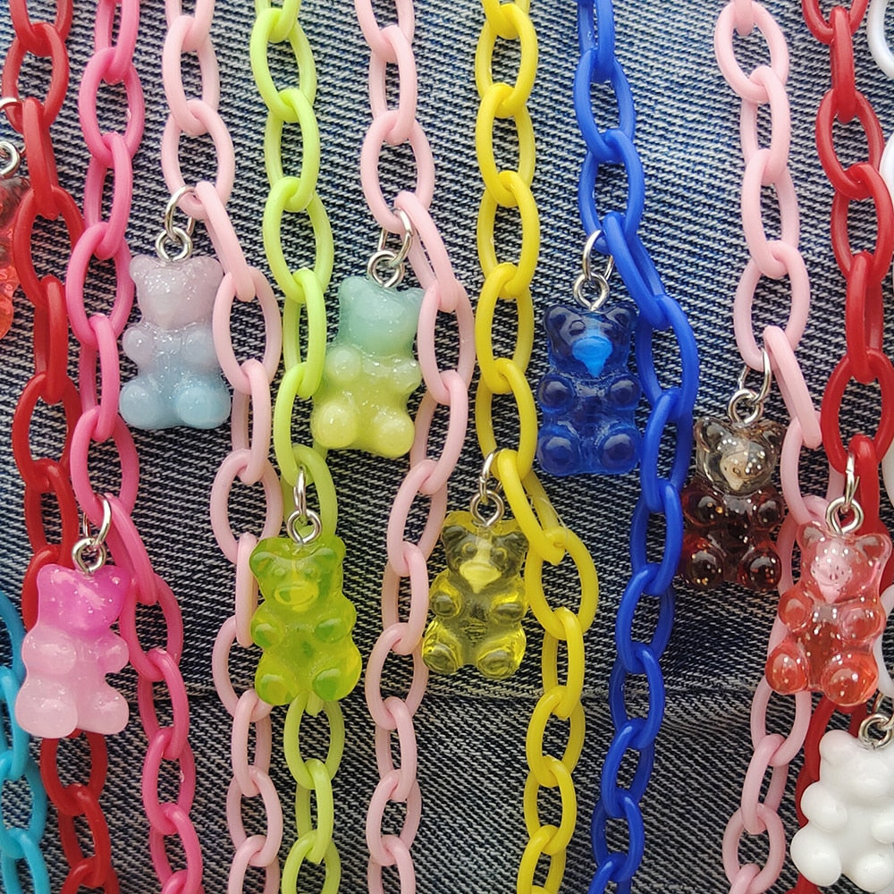 Egirl Kawaii Gummy Bear Acrylic Necklace