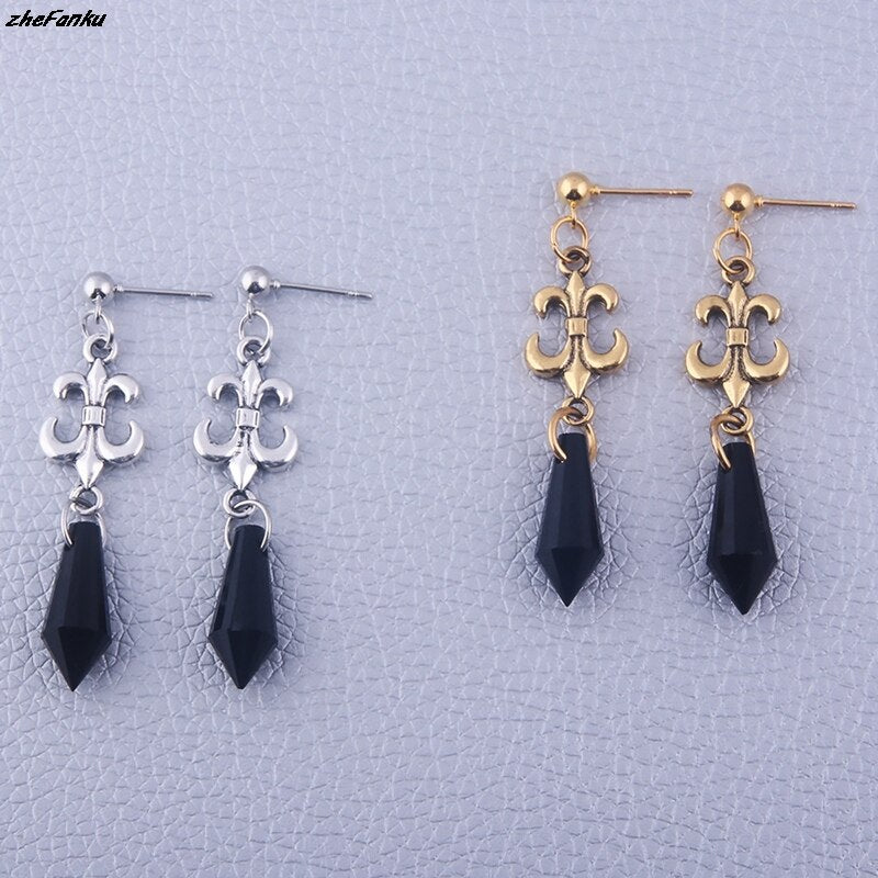 Sailor Moon Black Lady Black Crystal Earrings