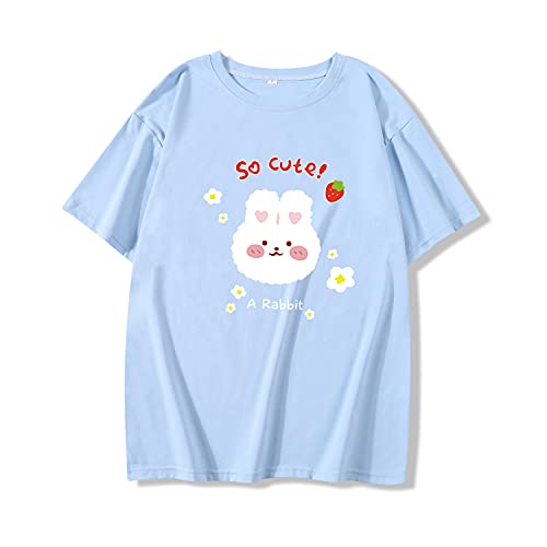 Kawaii Bunny Strawberry Blue T-Shirt