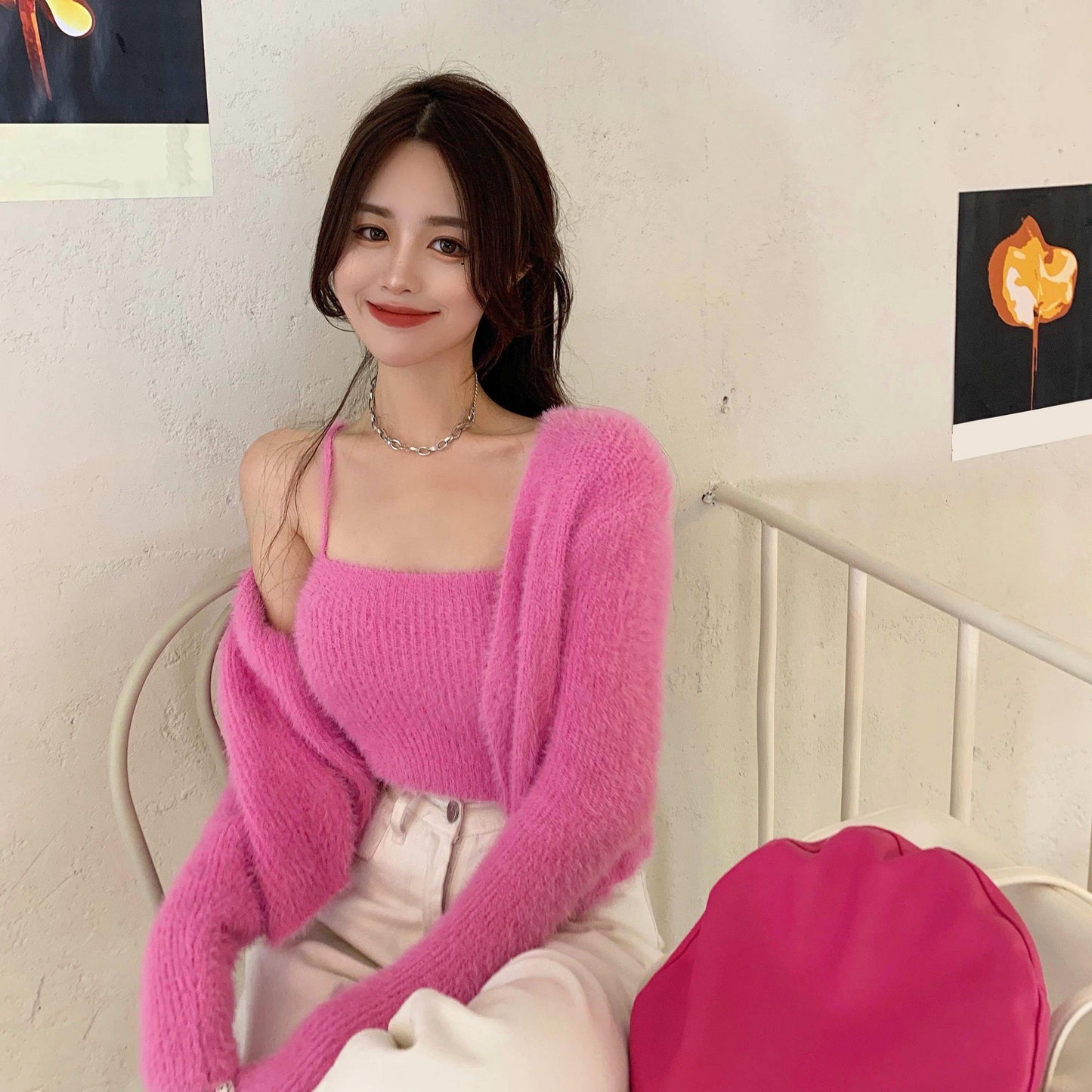 Soft Girl Cardigan Camisole Sweater Set