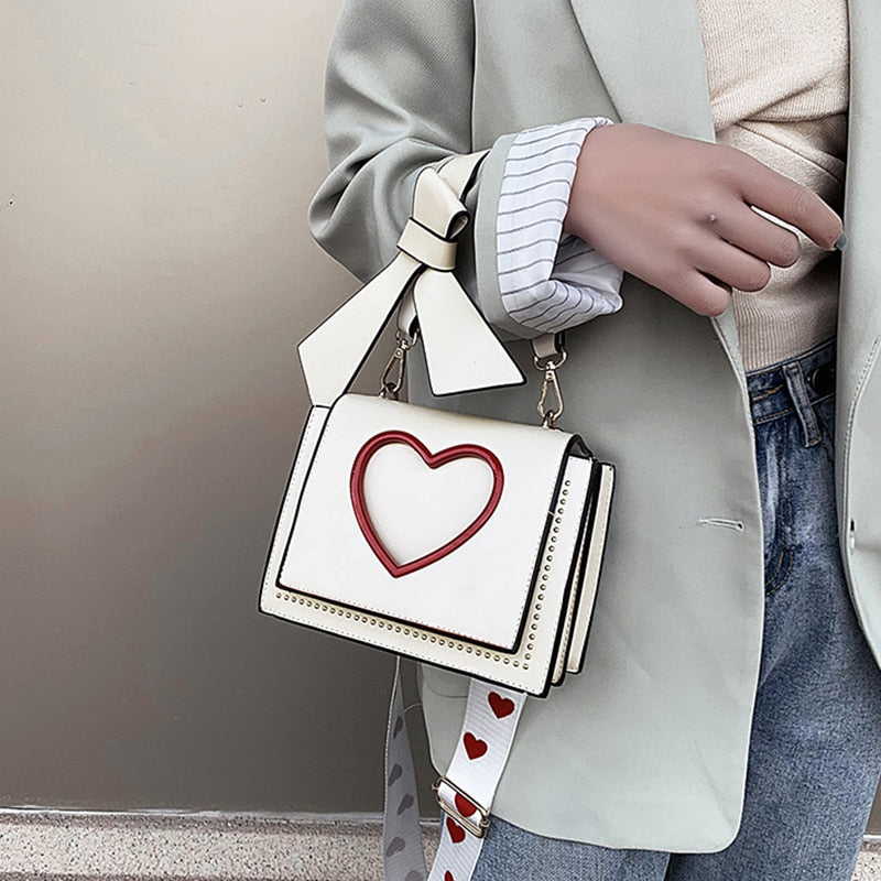 Y2K Heart Hollow Out Crossbody Bag