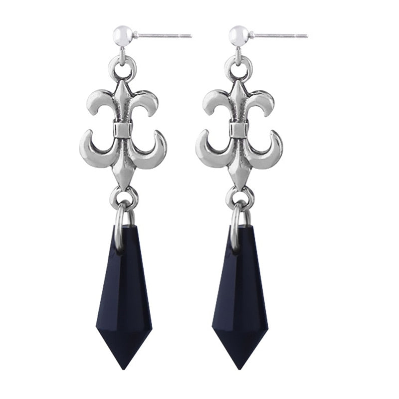 Sailor Moon Black Lady Black Crystal Earrings