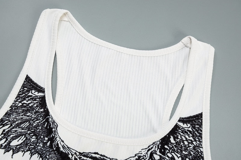 E-Girl Emo Bat White Tank Top