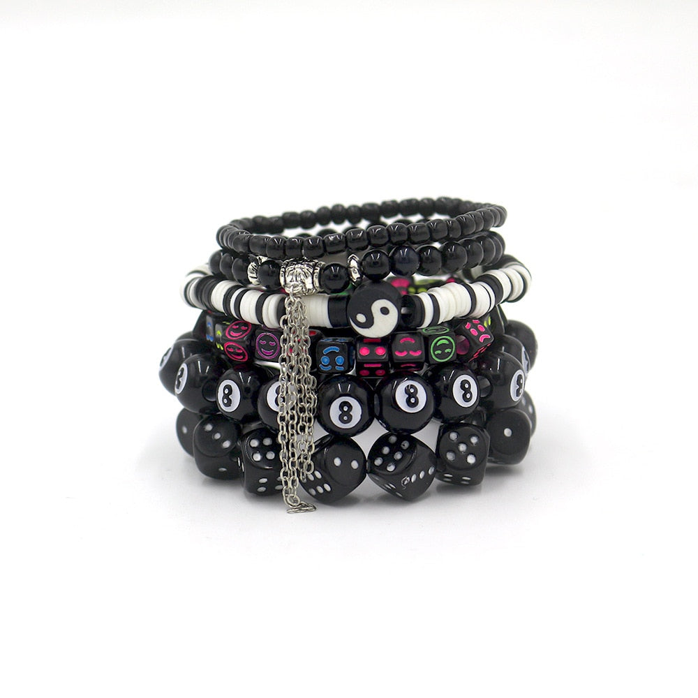 Kidcore Aesthetic Emo Pastel Goth 6 Bracelets