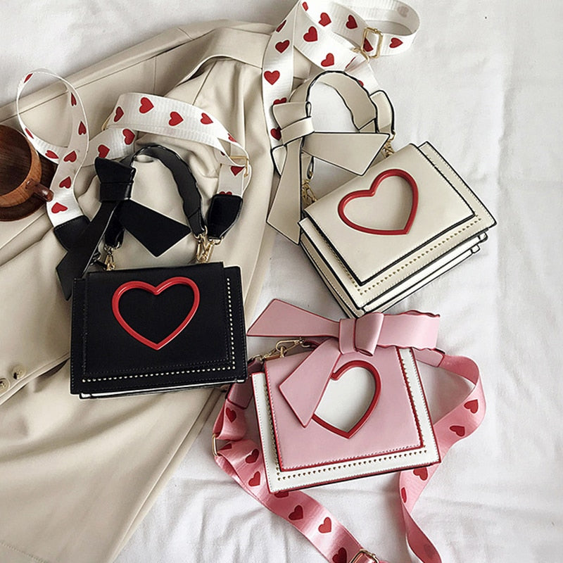 Y2K Heart Hollow Out Crossbody Bag