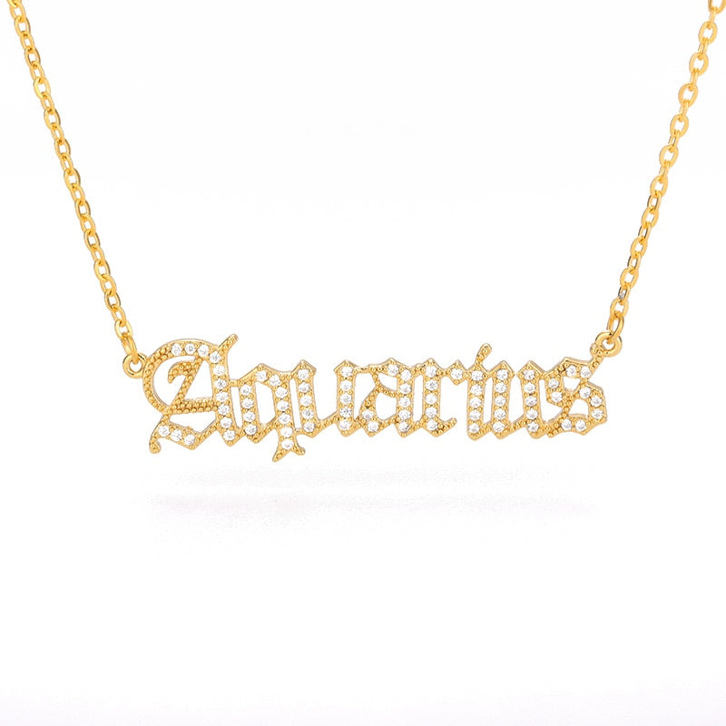 Y2K Gothic Zodiac Necklace