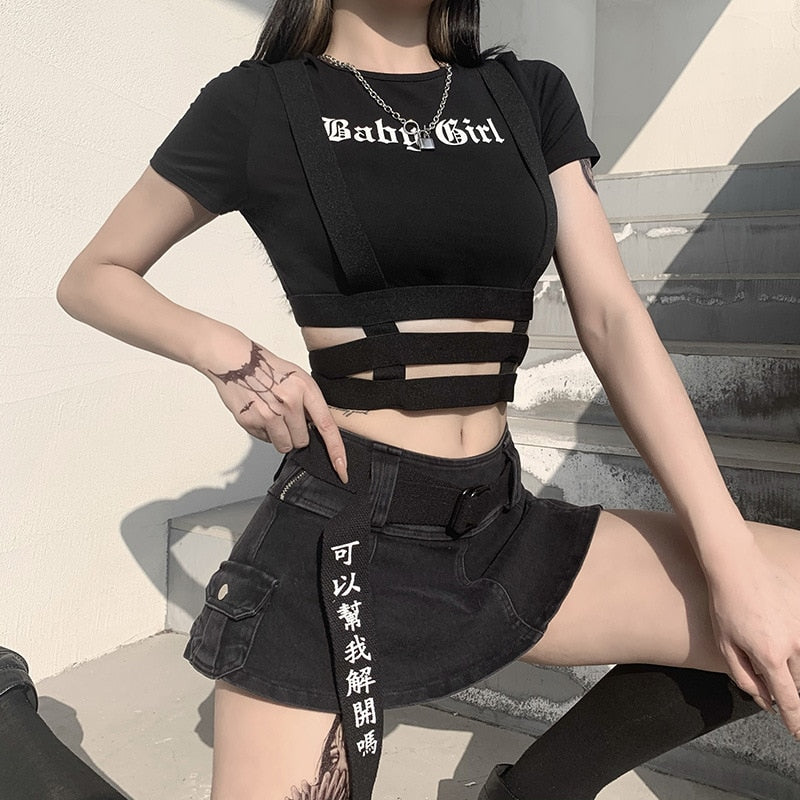 Baby Girl Gothic Crop Top