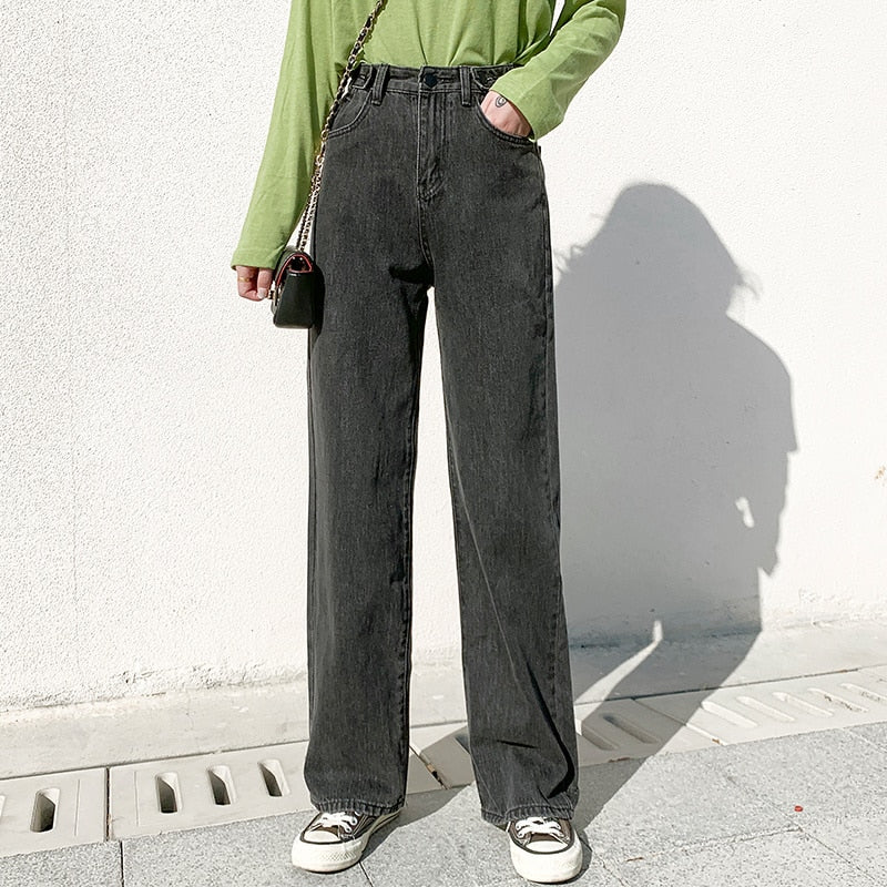 Y2K Grunge High Waist Denim Pants Wide Leg